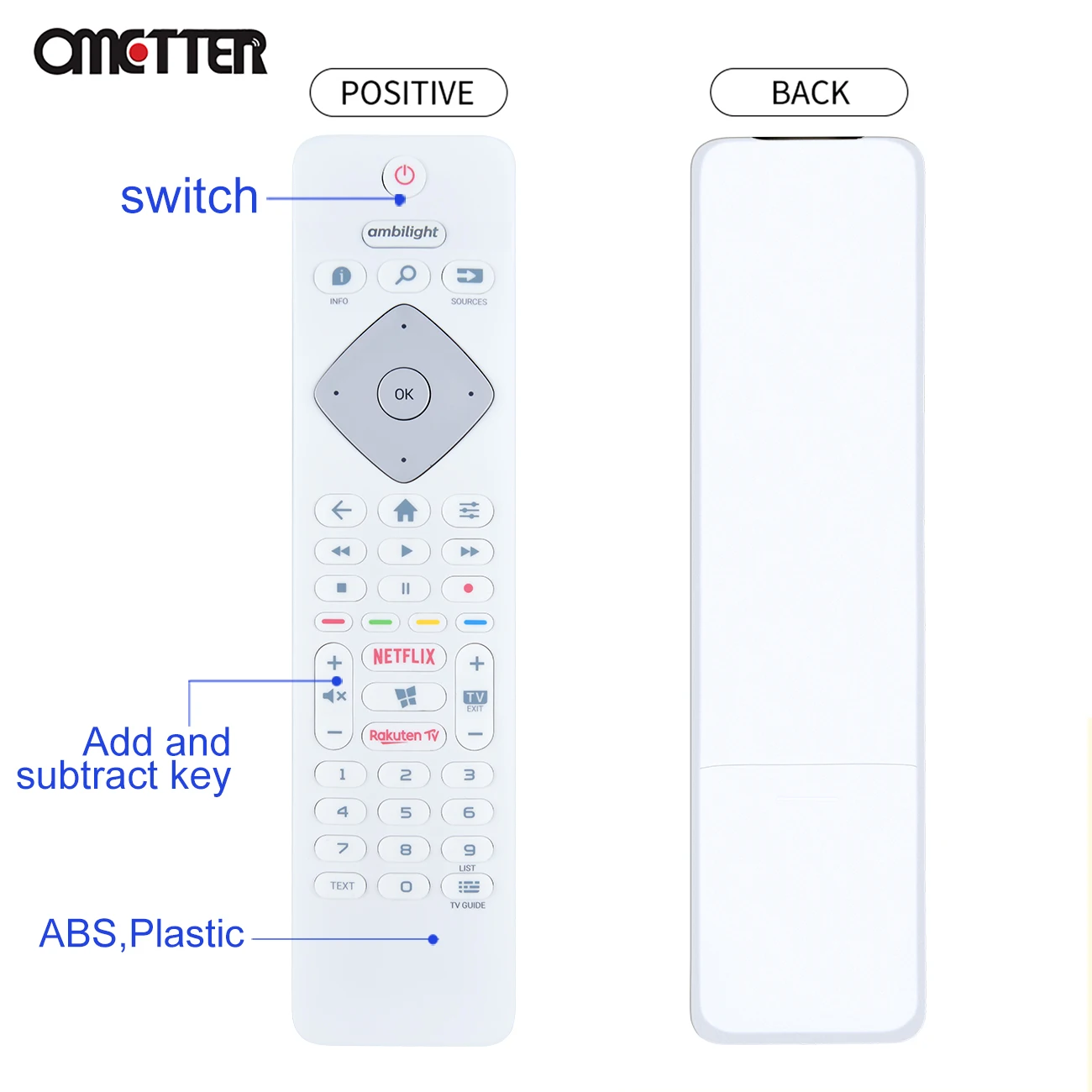 for PHILIPS AMBILIGHT TV Remote Control 32phd6926/77 43PUS6804 50PUS6804 55PUS6804 65PUS6804/12 BRC0884406/01 398GR10WEPHN0001BC