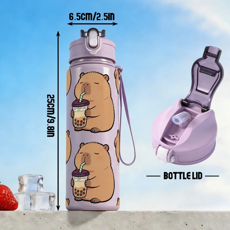 750ml Customized Name Cute Dolphin Design Leakproof Insulated Sports Water Bottle for Gym Hiking Cycling Office School Ideal Gif