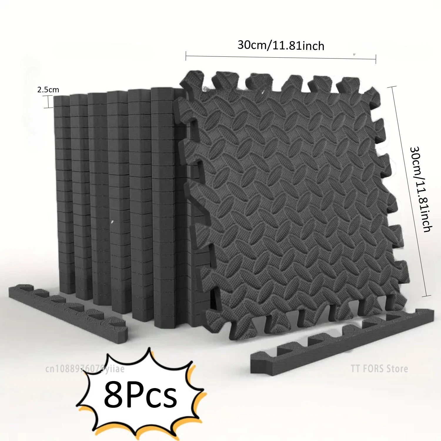 

8 шт./2,5 см Нескользящий коврик для фитнеса-головоломки EVA, звукоизоляционный водонепроницаемый блокирующий коврик для йоги, подходит для тренажерного зала, коврик для украшения дома