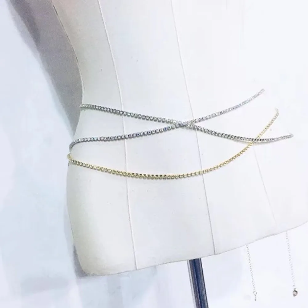 Sexy Fashion Shiny Water Drill Claw Chain Waist Chain for Women Summer Bikini  Belly Dance Body Chain Jewelry Accessories Gifts - view 4