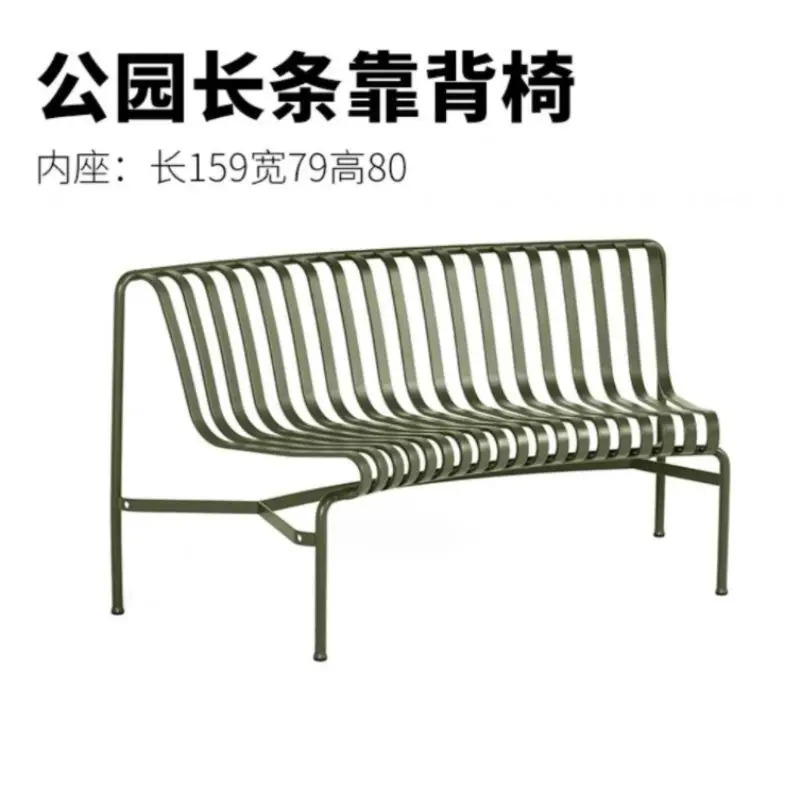 كرسي بارك فناء خارجي من الحديد المطاوع مقعد خلفي كرسي خارجي فناء مقعد مربع مقعد ترفيهي