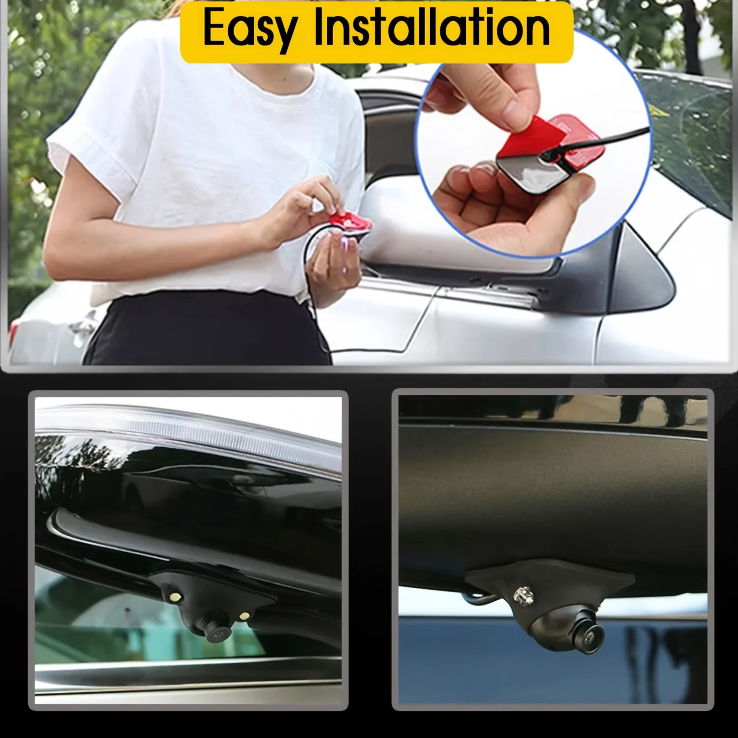 360° Rotating HD Backup Camera with 2 LED & Parking Guide Lines,Car Rear View Camera/Front Camera/Side Reversing Backup Camera