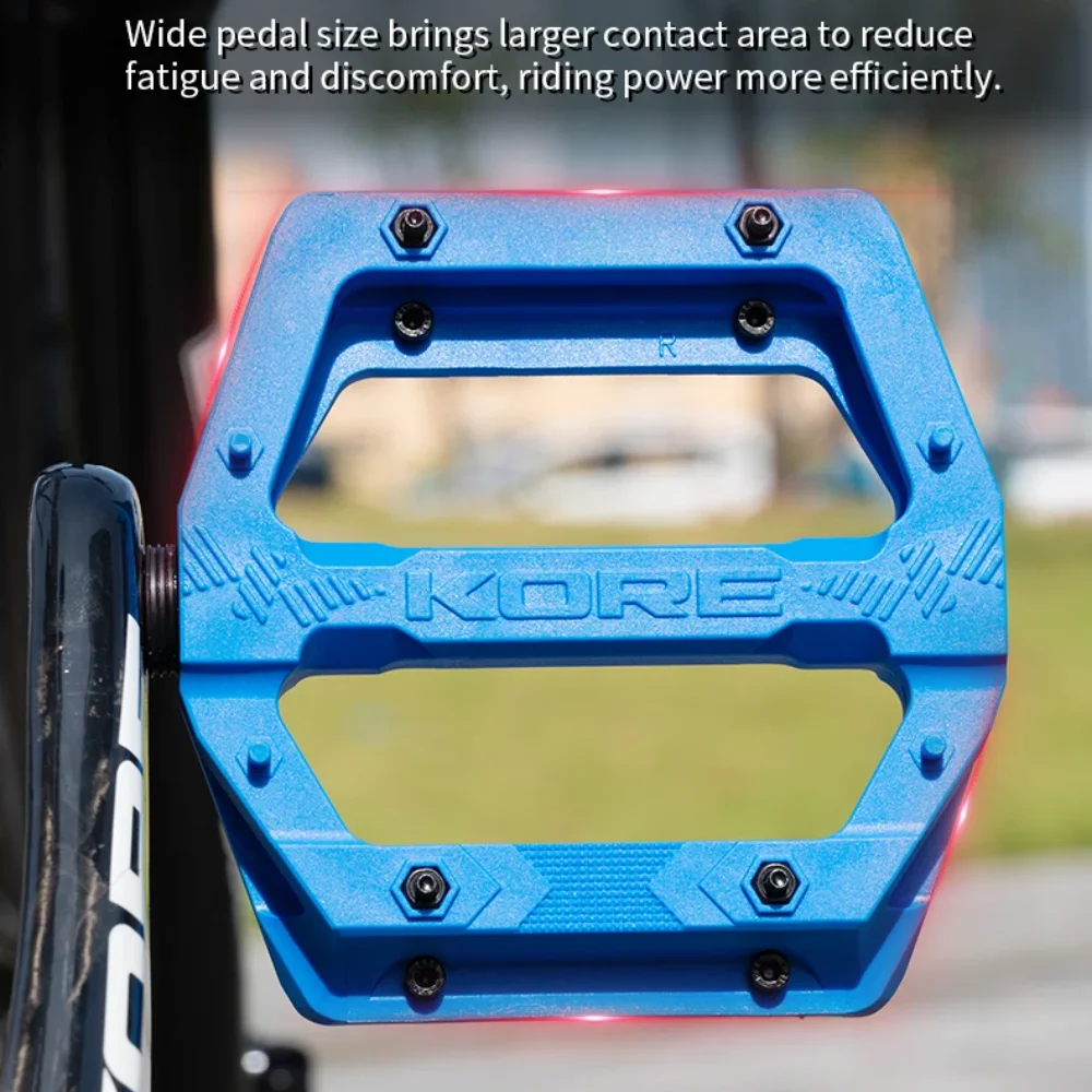 

KORE MTB Pedals Nylon Anti-slip Road bike Pedals Dust-proof Waterproof Sealed Double Bearing For MTB Road Bike Winter Cycling