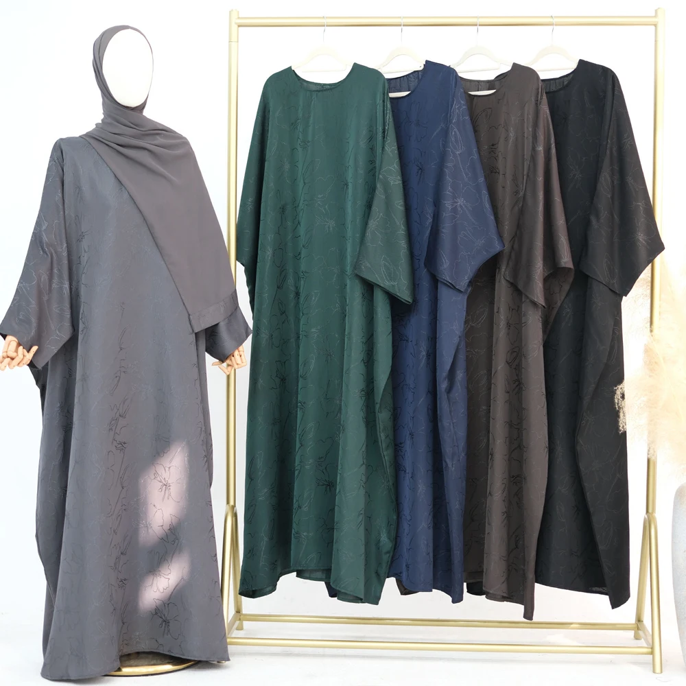 

Dubai Abaya Jacquard Satin Dress Hijab Muslim Women Party Gown Eid Dresses Ramadan Abaya Islam Clothing Kebaya Jalabiya Djellaba