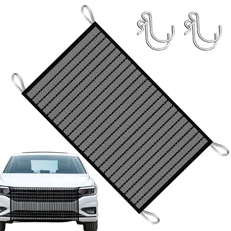 Car Grill Protection Net Foldable Hood Engine Bumper Net Car Front Mesh Prevent Engine Hood Damage Stones Leaves Resistant Net