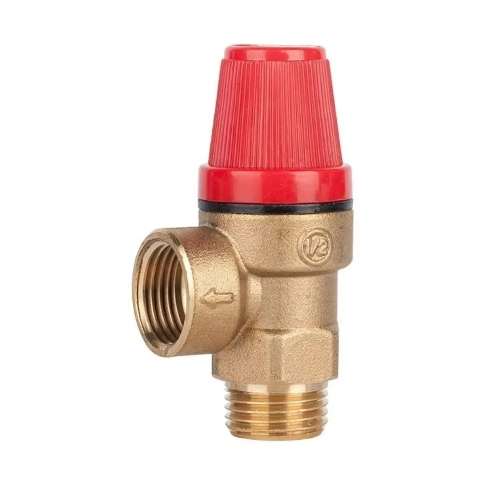Brass Automatic Drain Valve Wall-mounted 3/5/6 Bar Solar Safety Valve with Meter Pressure Valve Boiler Water Heater Supporting