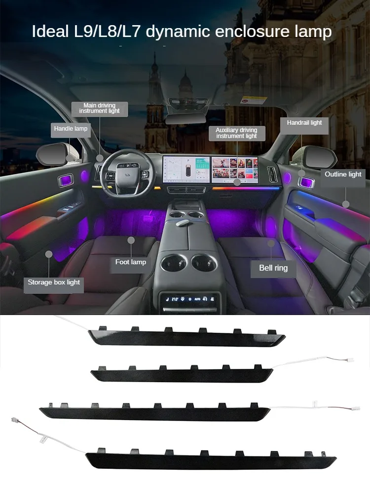 

Suitable for Ideal L9, L8, L7 Dynamic Light and Shadow Atmosphere Light LED Ideal Modification and Whole Car Upgrade