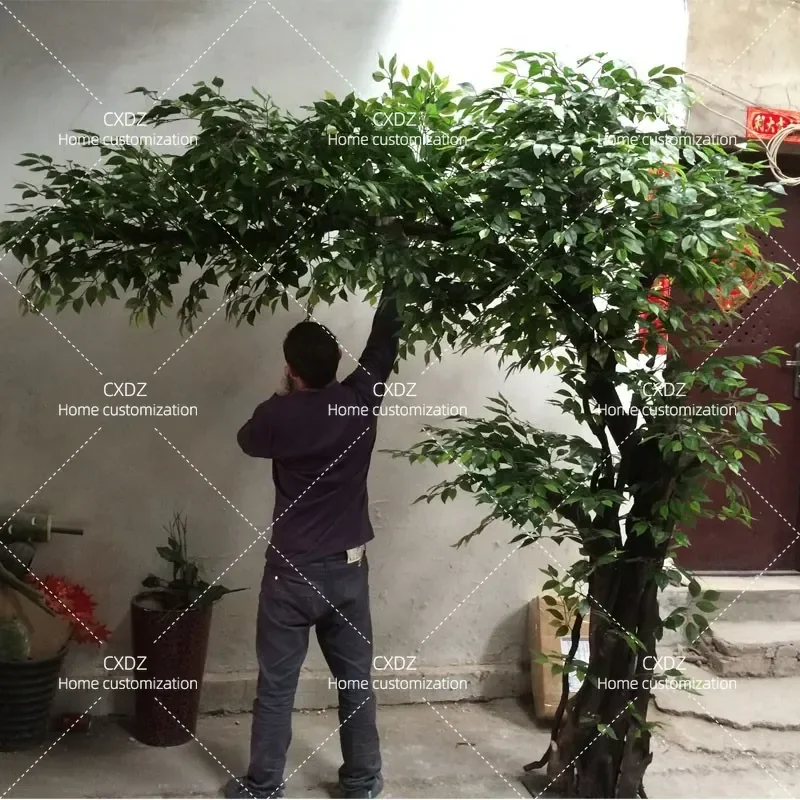 Large Artificial Banyan Tree Simulation Plant Fake Wishing Tree for Hotel Wedding Interior Landscaping Pastoral Home