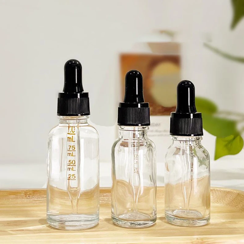 Dropper Bottles With Scale Reagent Eye Drop Transparent Glass Aromatherapy Liquid Pipette Bottle Refillable Bottles Travel