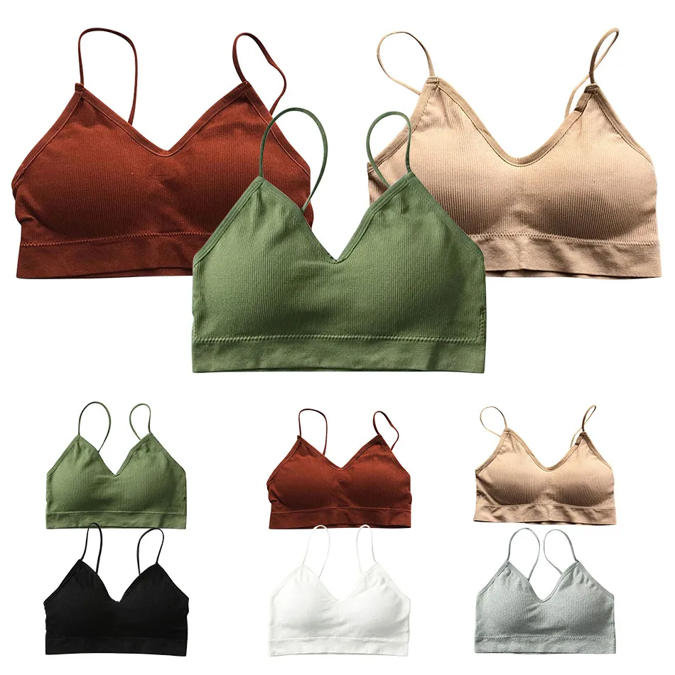 Damen Seamleass BHs Faden atmungsaktiv und kann äußerlich einteilige Strap weste mit blend freiem Sport trainings-BH getragen werden