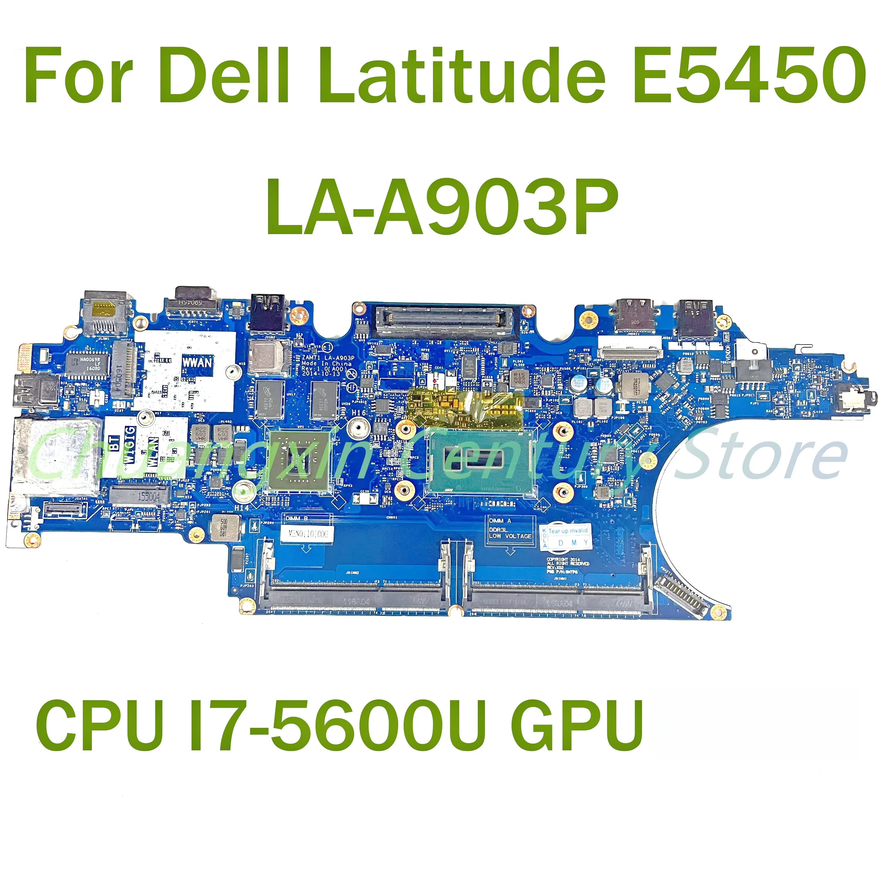 

For Dell Latitude E5450 Laptop motherboard LA-A903P with CPU I7-5600U GPU 100% Tested Fully Work
