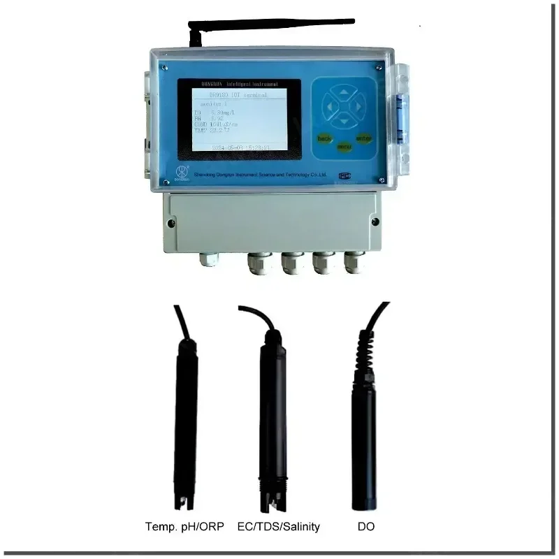 

Medidor sistema monitoreo la calidad del agua, dispositivo inteligente con WIFI en línea, con Sensor salinidad, pH, ORP, TDS, EC