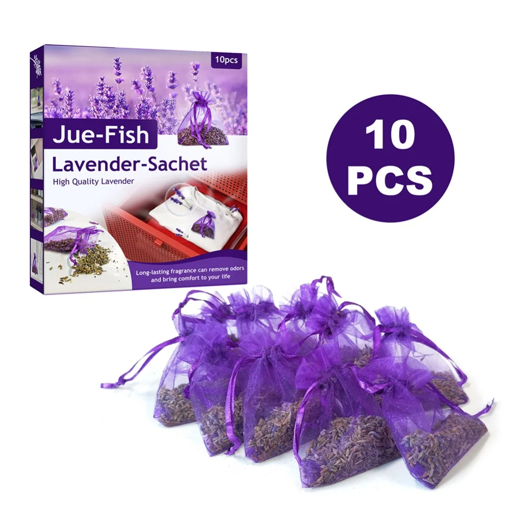 10pcs Natural Lavender Sachets Scented Filled with Premium Grade Dried Lavend Lasting Lavender Car Room Closet Freshener