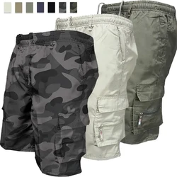 Trending Mens Cargo Shorts Casual Loose Jogging Shorts Printed Summer Fashion Multi-pocket Drawstring Shorts Beach  S-3XL