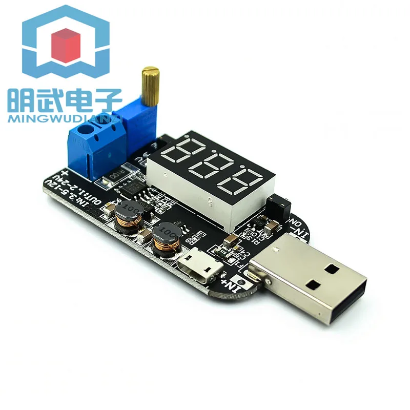 With Current USB Adjustable buck-boost Power Supply Voltage Regulator Module 5V To 3.3V 9V 12V 18V24V DPL