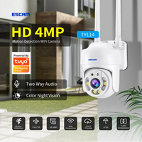 ESCAM TY114 4MP 1440P Tuya APP Full Color WIFI PTZ  IP Dome Camera AI Humanoid Home Security CCTV Intercom Baby Monitor