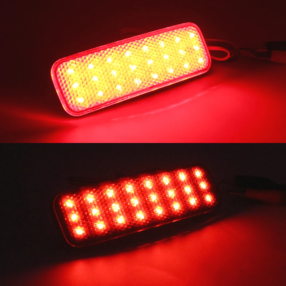 2x LED Rear Bumper Reflector Brake Light For Ford Transit Custom Connect TOURNEO 13-up 1778456,1778457,BK21515C0AA,BK21515B0AA