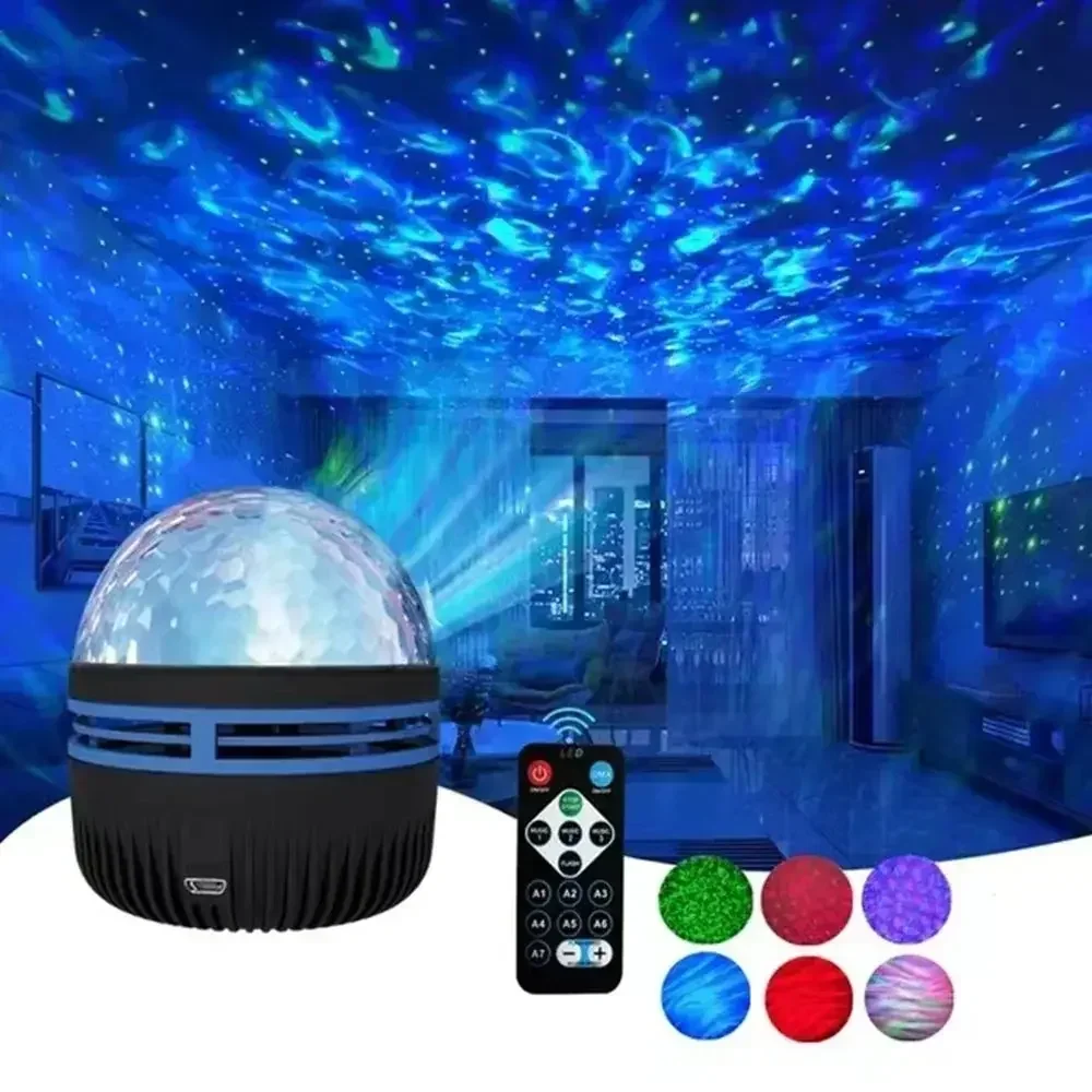 Starry Night Sky Projector LED NightLights USB Plug-in Remote Control RGB Galaxy Light 7 Modes for Party Room Bedroom Bar Decor