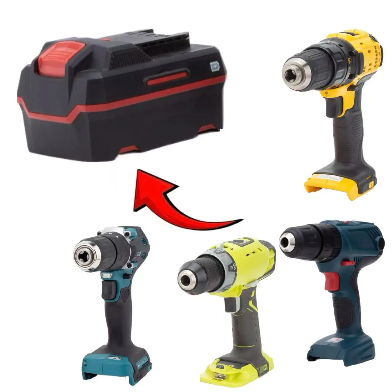 

Converter Adapter for Lidl Parkside X20V Lithium Adapter Convert To Ryobi For Dewalt / Makita / Bosch Tools(Converter Only)