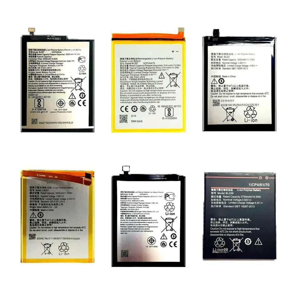 

BL287 LB003 BL261 Mobile Phone Battery For Lenovo K350t Lemon K5 Play Vibe Note L38012 6.0 Plus Pro Lite 2750-4050Mah