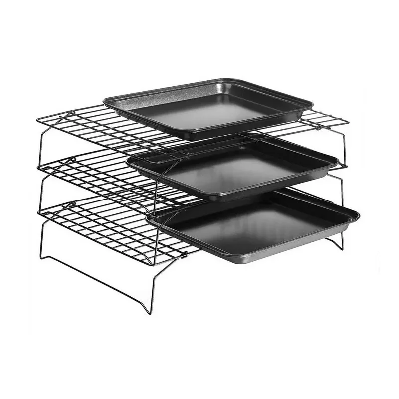 

3 Layers Folding Cake Cooling Rack Metal Cake Cookie Biscuits Bread Cooling Rack Net ake Pies Bakery Oven