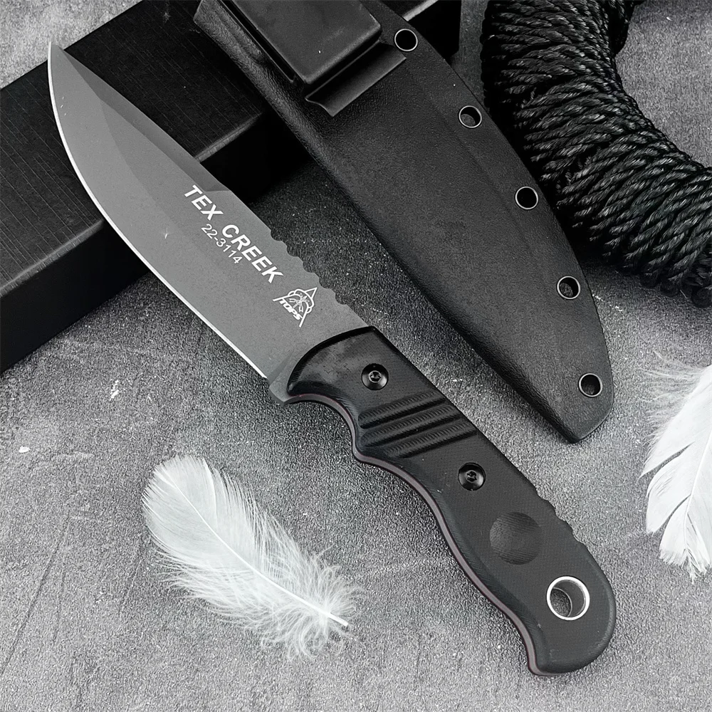 

TOPS Tex Professional Outdoor Survival Knife 8Cr13MoV Steel G10 Handle Ideal for Camping Exploration and Emergency Use