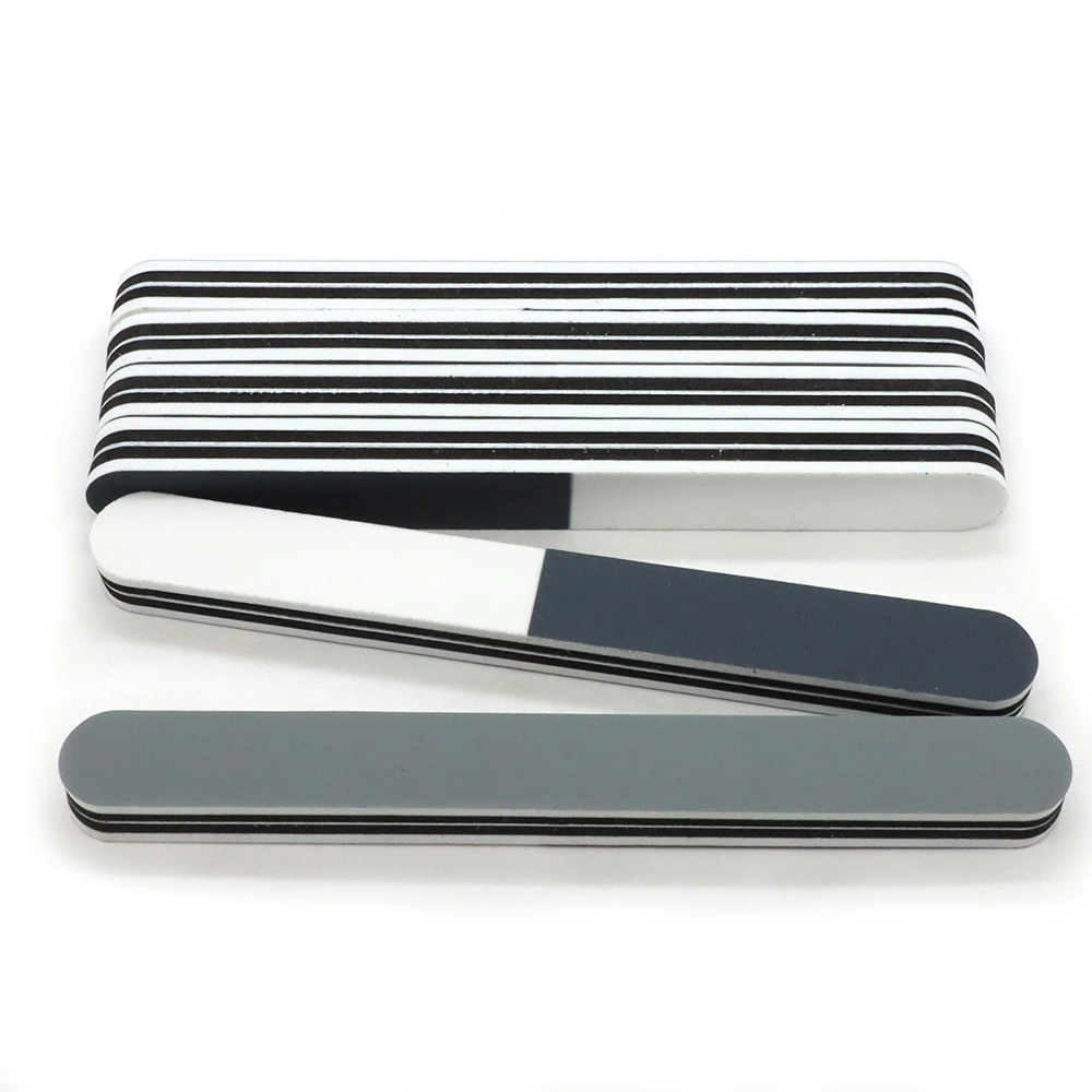 3/5 pçs preto branco cinza em linha reta arquivos de unhas buffer tira moagem unhas manicure ferramentas estilista suprimentos polimento arquivos conjunto