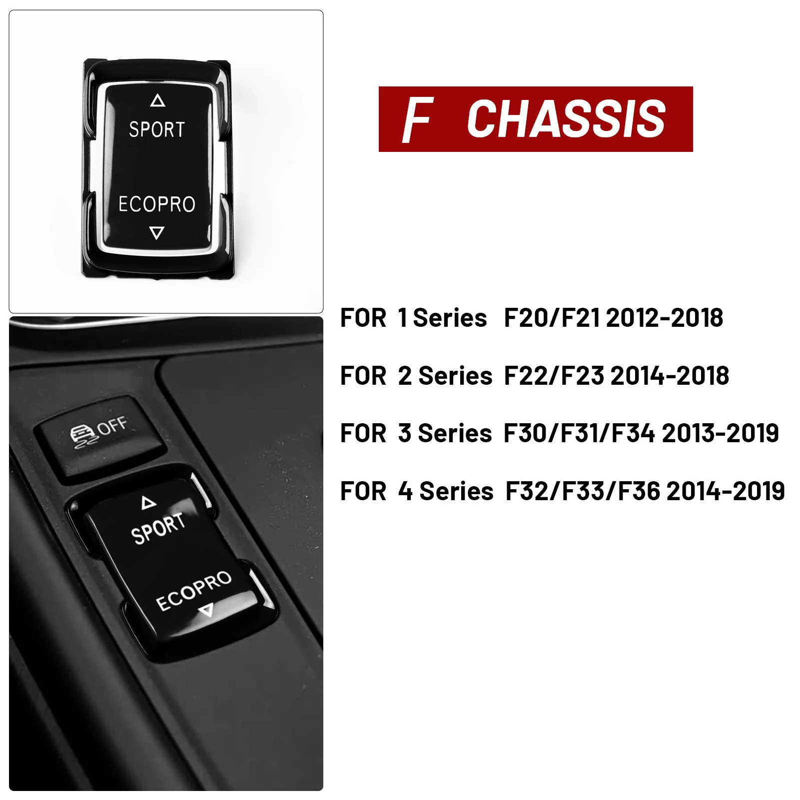 For BMW 1 2 3 4 Series  F20/F21 12-18, 2 F22/F23 14-18, 3 F30/F31/F34 13-19, 4 F32/F33/F36 14-19 Gear Shift Button Frame Suit