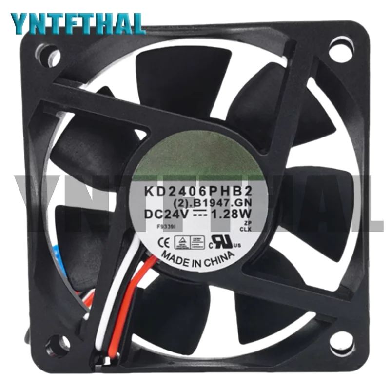 New KD2406PHB2 24V 1.28W 3-Wire Cooling Fan