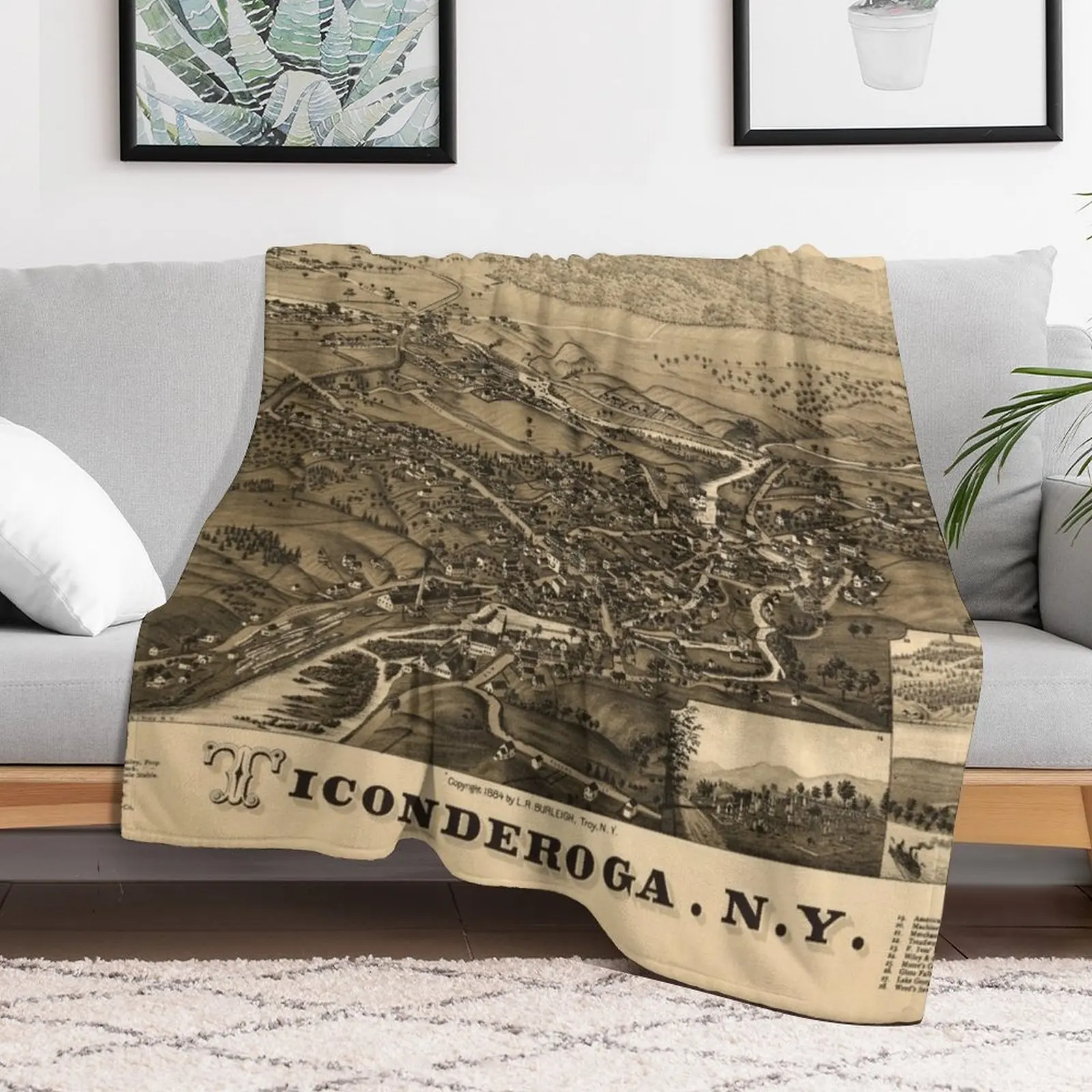 Ticonderoga, New York (1884) Throw Blanket Designers Nap Blankets