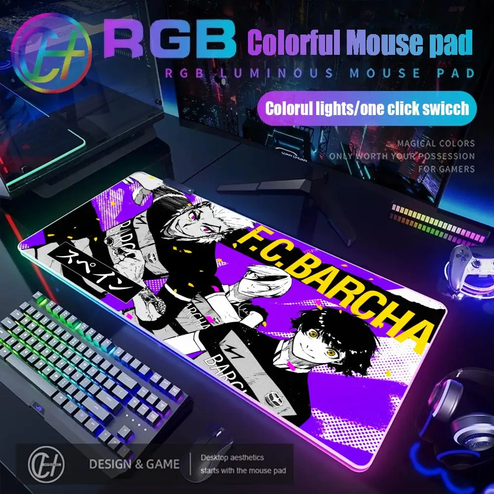 

Коврик для мыши BLUE LOCK RGB игровой коврик для мыши настольный коврик HD Gamer большой светодиодный светильник XXL HYBXAXC коврики для мыши ПК компьютерный ковер