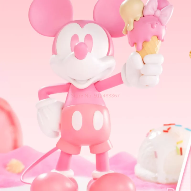 

New Genuine Disney Mickey Mouse Ice Cream Original Color&Different Color Trendy Anime Peripheral Pvc Collectible Decorations