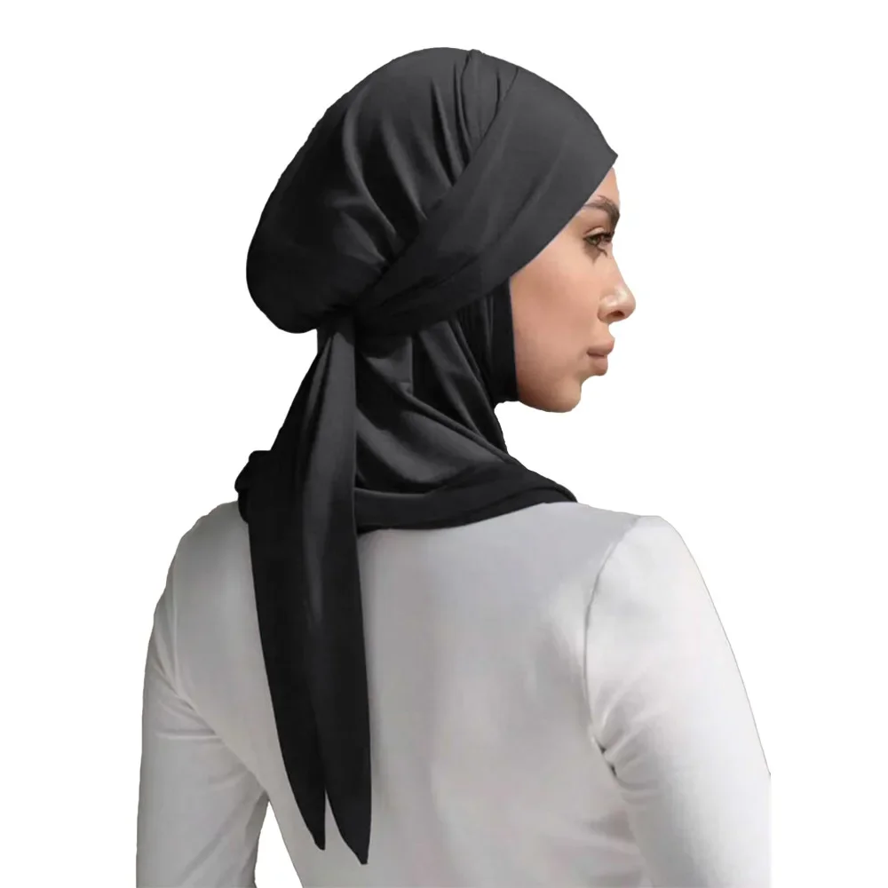 Nouveau prêt à porter femmes musulmanes foulard pansement Hijab Jersey Amira écharpe instantanée Turban châle tête enveloppement Bandanas Turbante Mujer