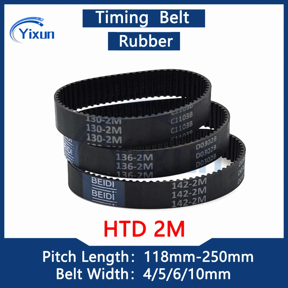 2M Closed Timing Belt Length 118 120 126 130 136 142 158 160 161 162 168mm Width 4/5/6/10mm 2M Rubber Vacuum cleaner Drive Belt