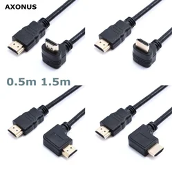 Short 90 degree Left Right UP Down angle HDMI-compatible Cable Double HDTV Line Male to Male M/M HD-cable Wire 1.5M