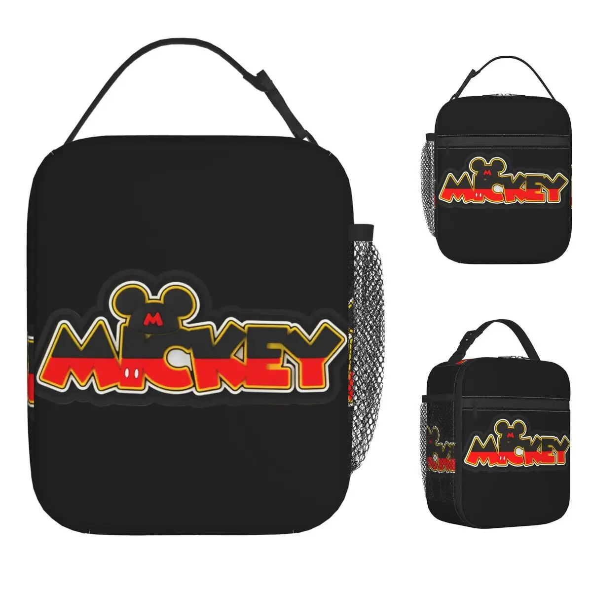 Bolsa de almuerzo de animación de Mickey Mouse, fiambrera de cómic de dibujos animados de Minnie Mouse, bolsa refrigeradora de oficina Unisex, bolsa Oxford informal, bolsas de comida
