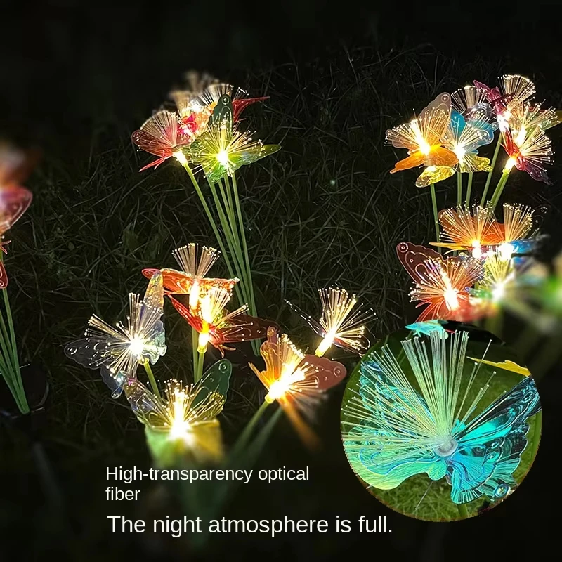 Solar Garden Light LED Solar Butterfly Light Outdoor Waterproof Swaying Light Butterfly Dual Modes for Garden Yard Patio Pathway