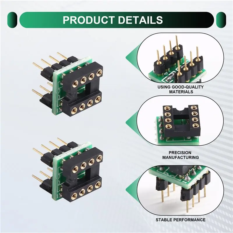 ABGI-10PCS Dual-Op-Amp-zu-Single-Op-Amp-Adapterplatine – Detail 4