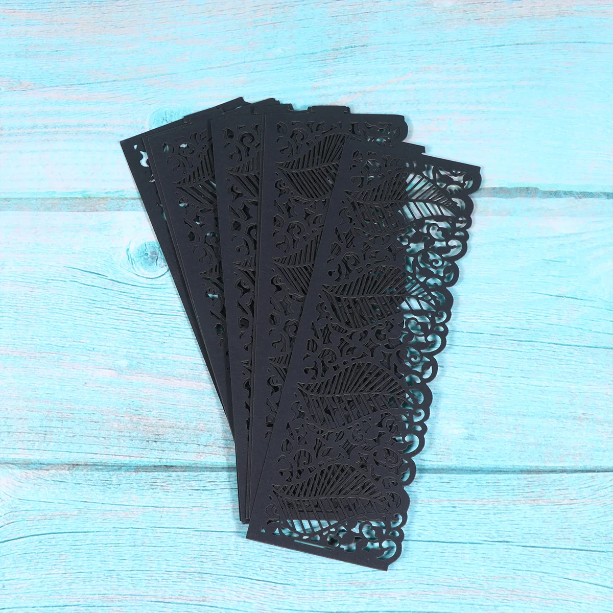 

20Pcs Fashion Hollow Shade Covers Intricate Designs Flickering Light Wedding Banquet Dinner Event Decoration (Black)