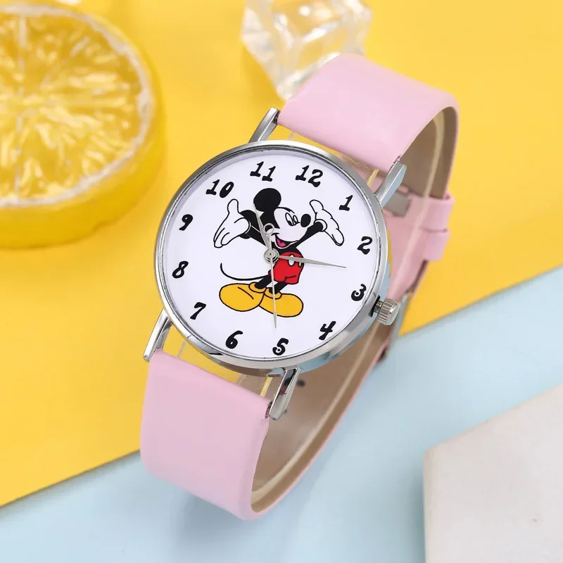 New Cartoon Mickey Children Watches Cute Quartz Watch for Kids Girl Boys Birthday Gift Kids Watch Clock Black Blue White Pink