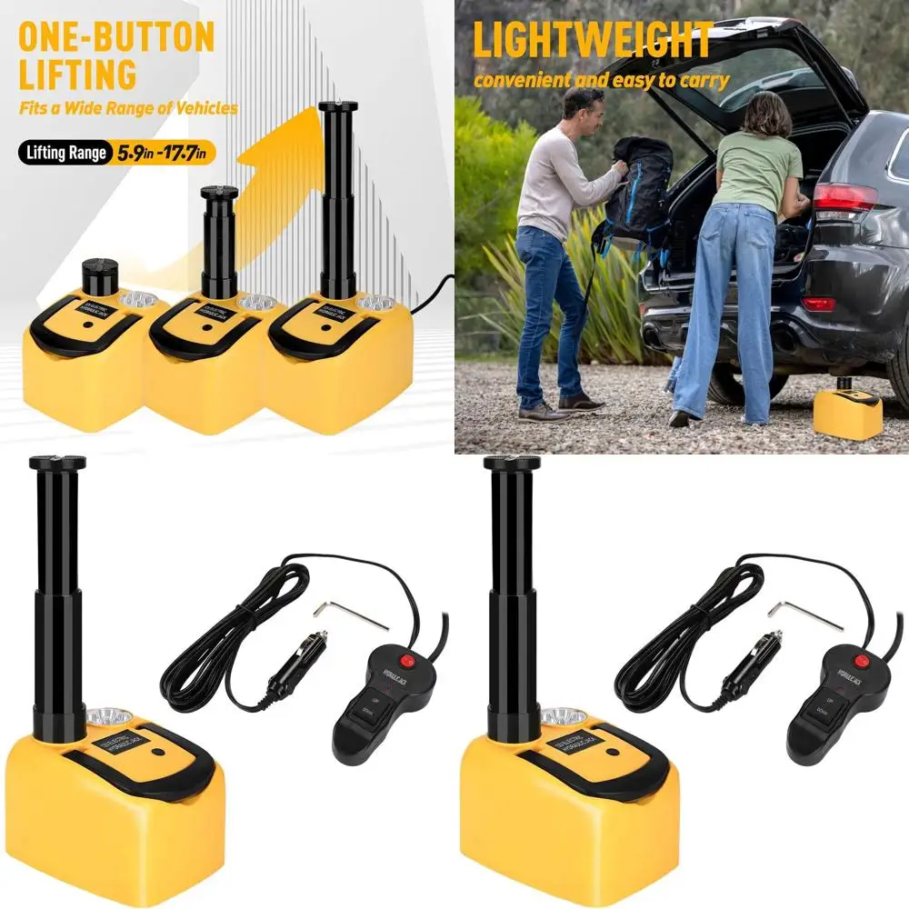 

12V 5-Ton Hydraulic Car Jack with LED Light for SUV, Sedan, and Truck Tire Changes, 6.1-17.7 Lift Range