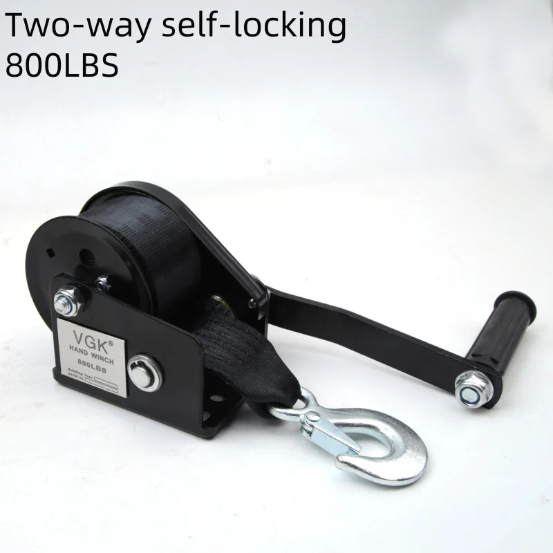 800LBS 6M Boat Truck Auto Portable  Manual Winch  Webbing, Hand Tool Lifting Sling