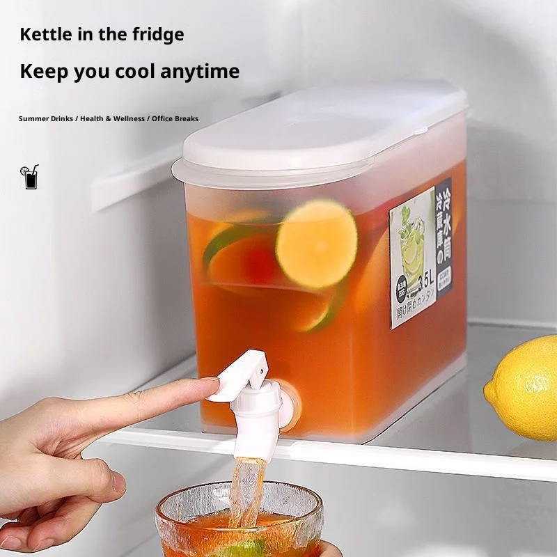 

Home Use Refrigerator Cold Water Pot with Tap Summer Outdoor Ice Water Beverage Bucket Fruit Tea Pot for Party
