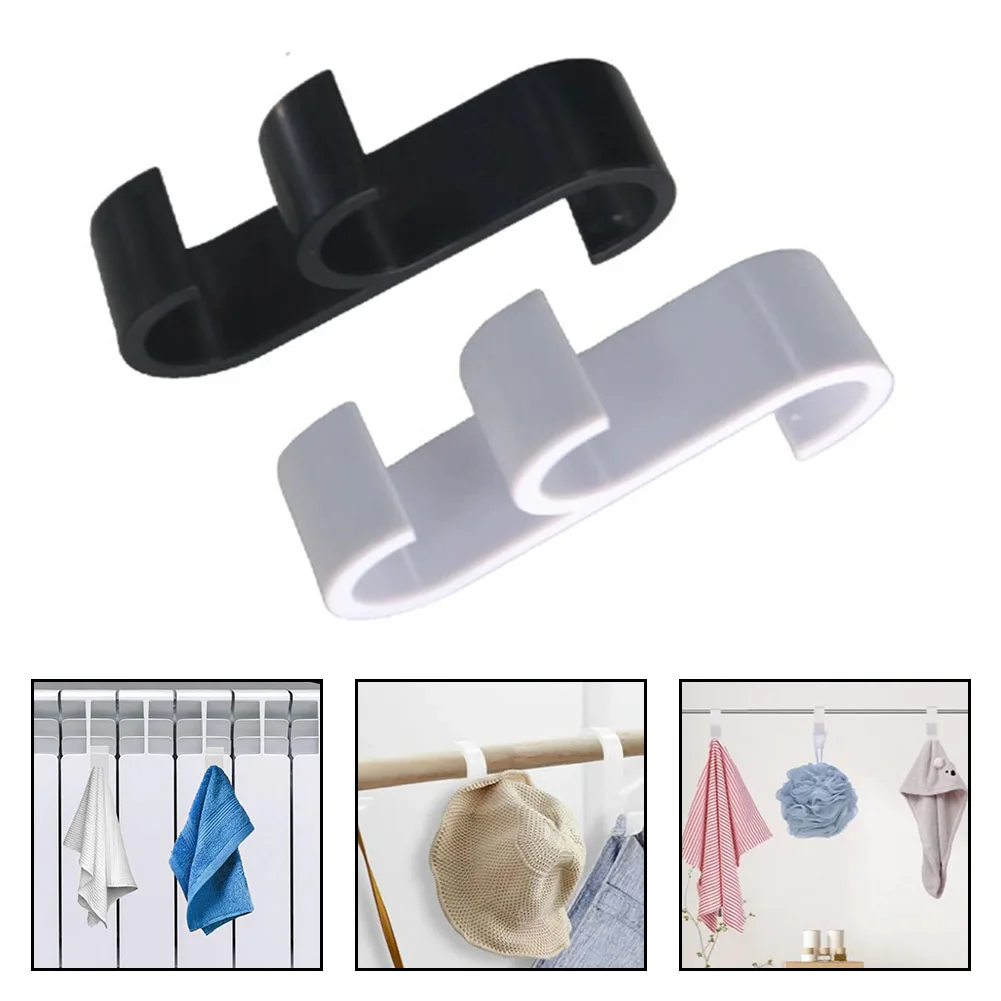 

10pcs Bathroom Hanger Clips Heated Towel Radiator Rail Hook Holder Multifunctional Drying Rack Hook Towel Clothes Storage Hanger