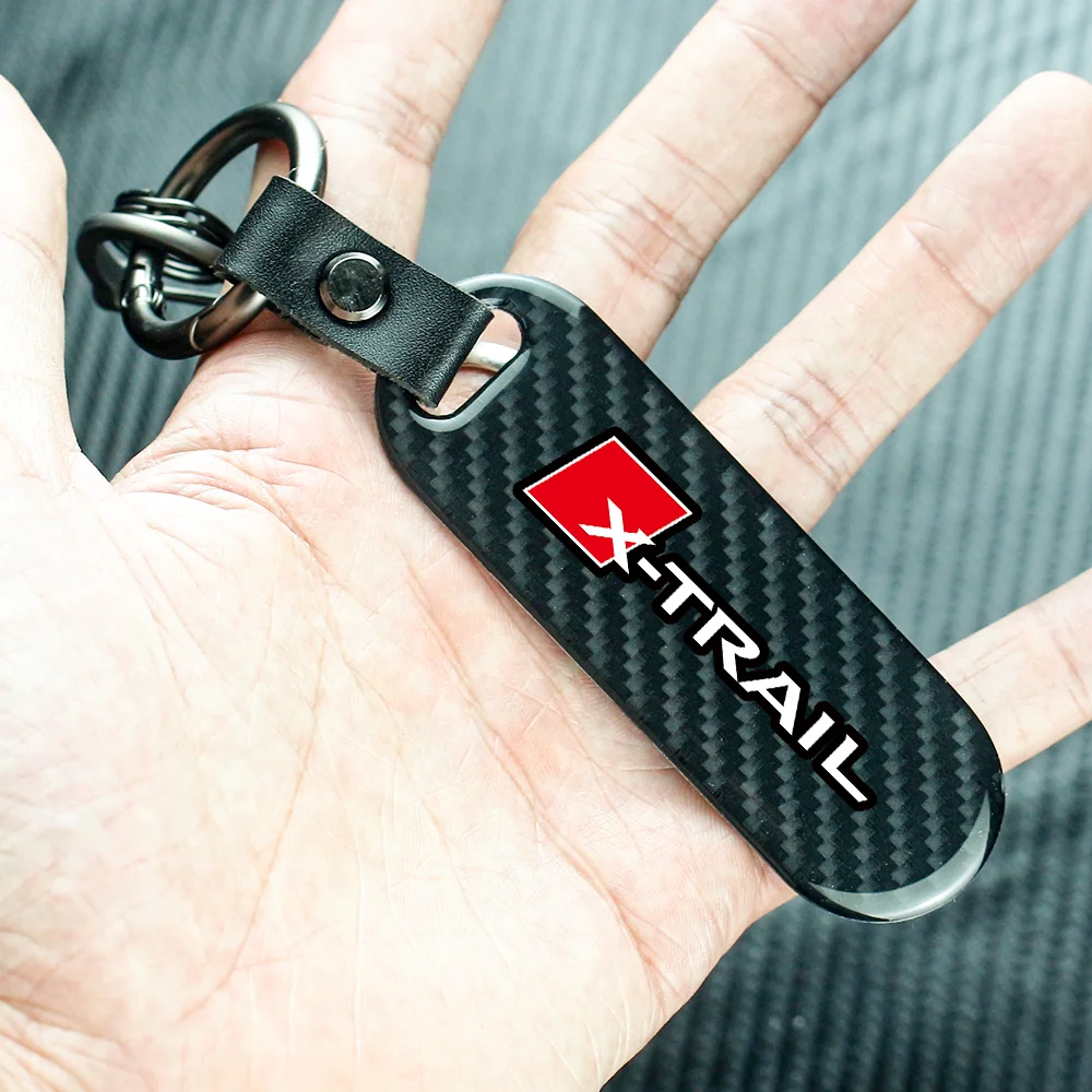 

Car Carbon Fiber Key Rope Car Keychain Key Chain Pendant Keyring Horseshoe Buckle For Nissan X-TRAIL Auto Accessories