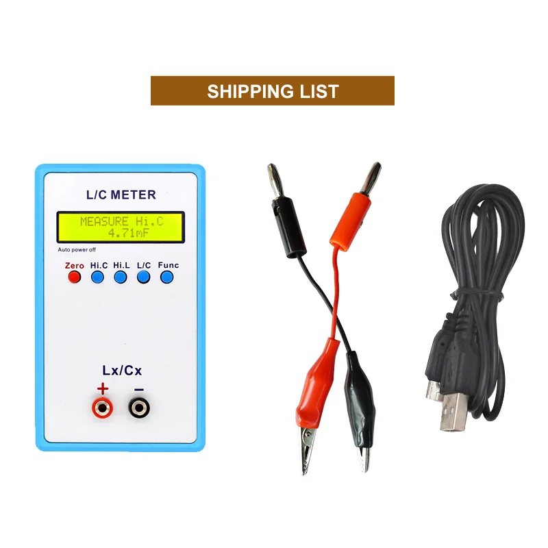 JUNTEK LC-200A Digital LCD Capacitance Inductance Meter High Precision LC Meter 1pF-100mF 1uH-100H Flexible Online Calibration