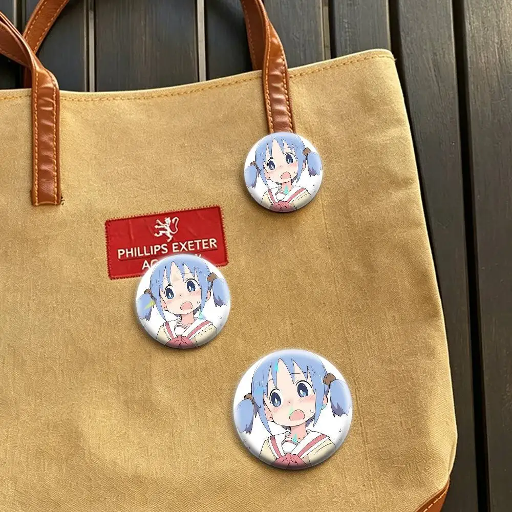 N-Nichijou 32/44/58mm Handmade Pins Round Brooch Badge Backpacks Clothes Jewelry Gifts