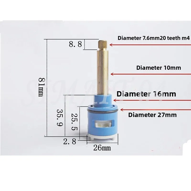 رأس دش 26 مللي متر صمام ثلاثي السرعات الأساسية 81 مللي متر تمديد قضيب الحمام صنبور الماء الساخن والبارد خلط التبديل صمام الملحقات