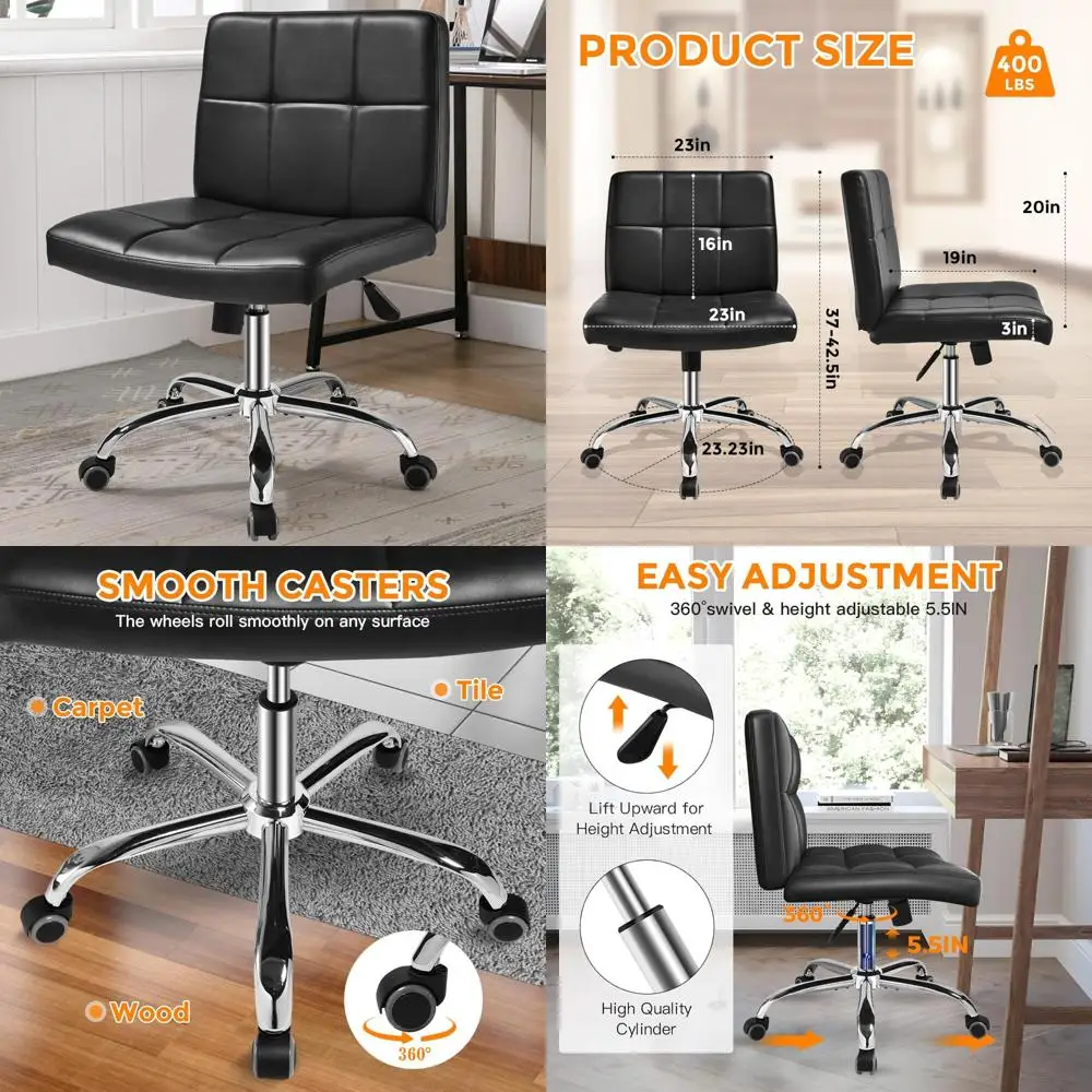 

Adjustable Swivel Office Chair with Wheels for Comfortable Desk Use at Home or Work