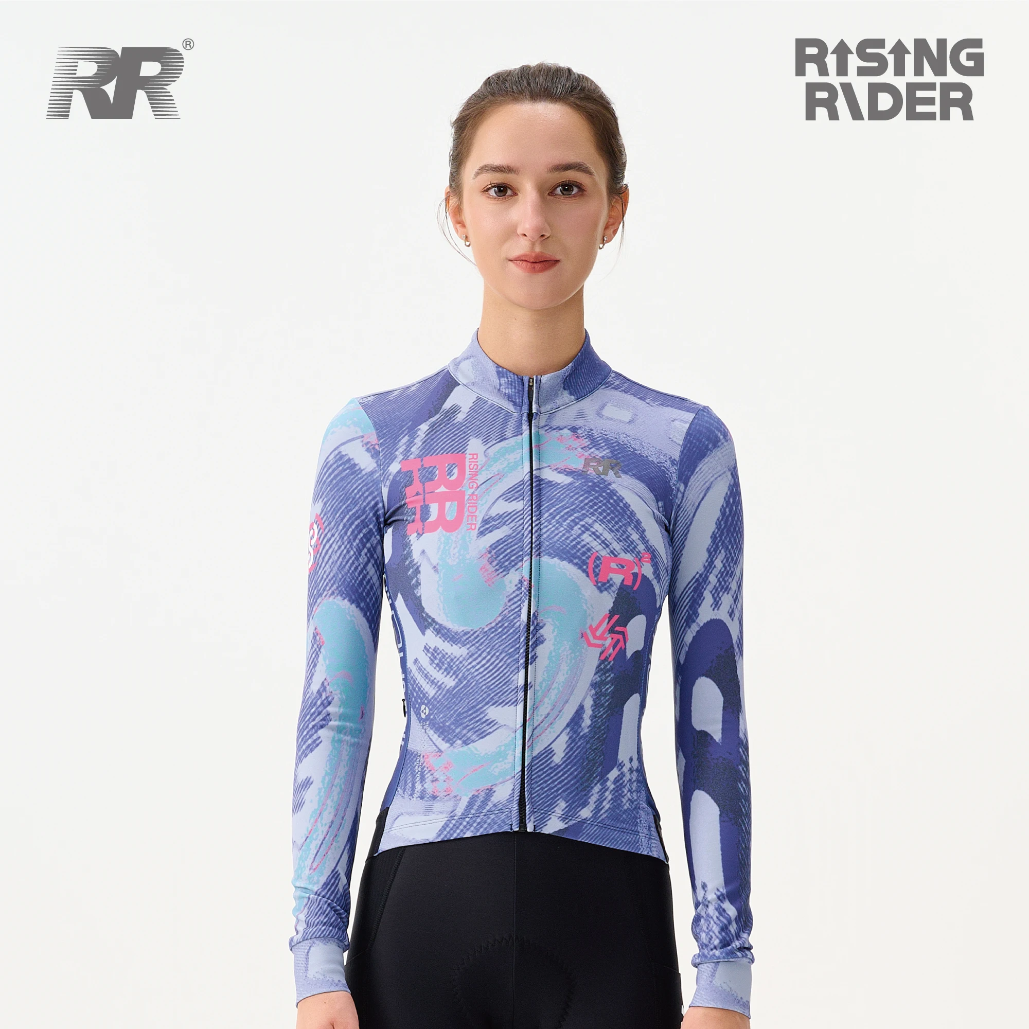 RR Endless Spin New Women’s Long Sleeve Autumn/Winter Fleece Road Bike Tight Cycling Jersey